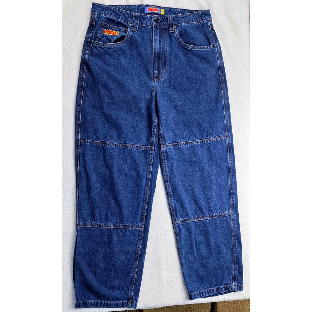 Empyre Ultra Loose Baggy Blue Jeans Mens 32x28 Y2K Skate Denim Pants